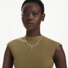 Κολιέ σε σχήμα Υ Constella Μείξη κοπών, Πράσινο, Επιμετάλλωση σε χρυσαφί τόνο