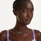 Κολιέ Matrix Διαβαθμισμένες στρογγυλές κοπές, Πολύχρωμο, Επιμετάλλωση ρουθηνίου