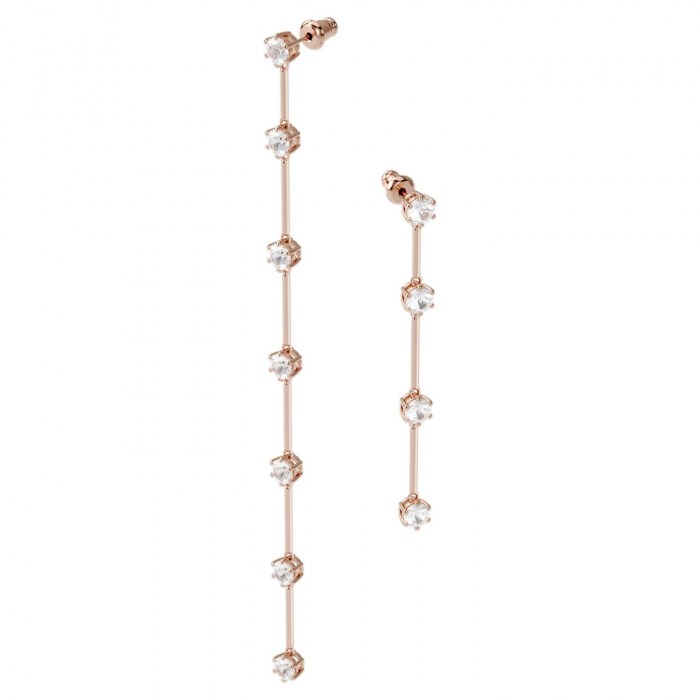 Constella-earrings-Asymmetrical-White-Rose-gold-tone-plated-swarovski-eshop1