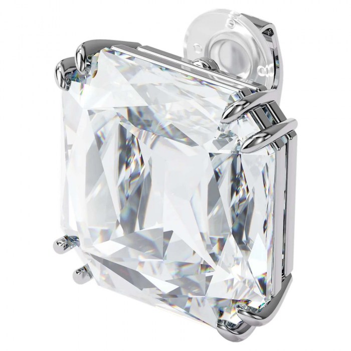 Mesmera-clip-earring-Single-Square-cut-crystal-White-Rhodium-plated-swarovski-eshop1