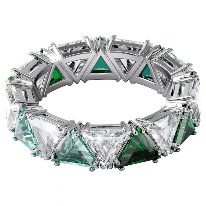 Millenia-cocktail-ring-Triangle-cut-crystals-Green-Rhodium-plated-swarovski-eshop1