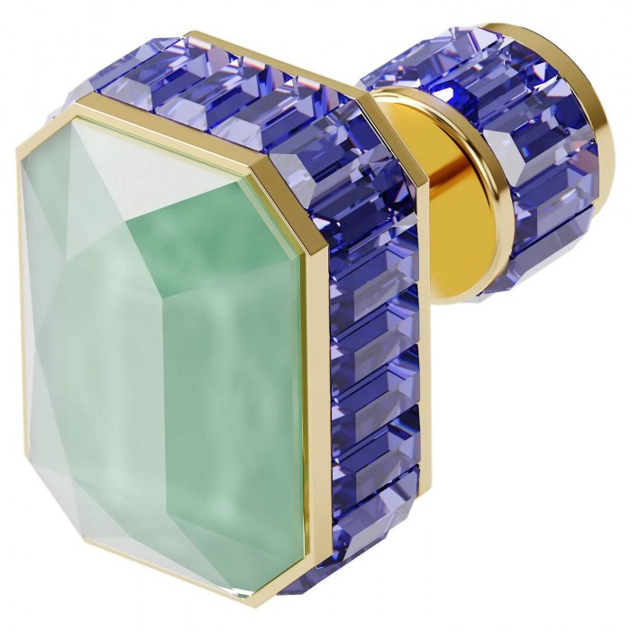 Orbita-earring-Single-Octagon-cut-crystal-Multicolored-Gold-tone-plated-swarovski-eshop1