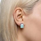 Orbita earring Single, Octagon cut crystal, Multicolored