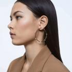 Constella hoop earrings White, Rose-gold tone plated