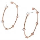 Constella hoop earrings White, Rose-gold tone plated