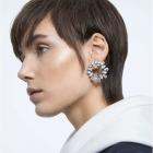 Millenia earrings Circle, White, Rhodium plated