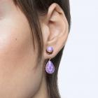 Orbita earrings Asymmetrical, Drop cut crystals
