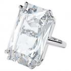 Mesmera cocktail ring Oversized crystal, White, Rhodium plated