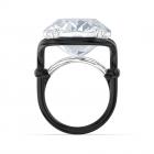 Harmonia ring Oversized floating crystal, White, Mixed metal finish