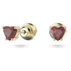 Σκουλαρίκια με καραφάκι Stilla Καρδιά, Κόκκινοι, Επιμετάλλωση σε χρυσαφί τόνο