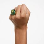Δαχτυλίδι κοκτέιλ Numina Οκταγωνική κοπή, Πράσινο, Επιμετάλλωση σε χρυσαφί τόνο
