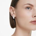 Σκουλαρίκια-σταγόνα Sublima Crystal pearl, Στρογγυλή κοπή, Λευκά, Επιμετάλλωση ροδίου