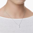 Μενταγιόν Matrix Crystal pearl, Στρογγυλή κοπή, Λευκό, Επιμετάλλωση ροδίου