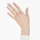 Άκαμπτο βραχιόλι Constella Crystal pearl, Στρογγυλές κοπές, Λευκό, Επιμετάλλωση ροδίου