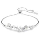 Άκαμπτο βραχιόλι Constella Crystal pearl, Στρογγυλές κοπές, Λευκό, Επιμετάλλωση ροδίου