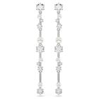 Σκουλαρίκια-σταγόνα Constella Crystal pearl, Στρογγυλές κοπές, Λευκά, Επιμετάλλωση ροδίου