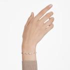 Βραχιόλι Tennis Constella Crystal pearl, Στρογγυλές κοπές, Λευκό, Επιμετάλλωση ροδίου
