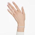 Βραχιόλι Tennis Matrix Crystal pearl, Στρογγυλή κοπή, Λευκό, Επιμετάλλωση ροδίου