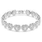 Βραχιόλι Tennis Ariana Grande x Swarovski Μείξη κοπών, Καρδιά, Λευκό, Επιμετάλλωση ροδίου