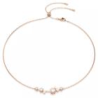 Κολιέ Constella Crystal pearl, Στρογγυλές κοπές, Λευκό, Επιμετάλλωση σε ροζ χρυσαφί τόνο