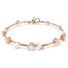 Βραχιόλι Tennis Constella Crystal pearl, Στρογγυλές κοπές, Λευκό, Επιμετάλλωση σε ροζ χρυσαφί τόνο