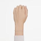 Βραχιόλι Tennis Matrix Crystal pearl, Στρογγυλές κοπές, Λευκό, Επιμετάλλωση σε ροζ χρυσαφί τόνο