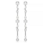 Σκουλαρίκια-σταγόνα Constella Crystal pearl, Στρογγυλές κοπές, Λευκά, Επιμετάλλωση ροδίου