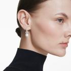 Σκουλαρίκια-σταγόνα Matrix Crystal pearl, Στρογγυλή κοπή, Λευκά, Επιμετάλλωση ροδίου