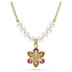 Μενταγιόν Idyllia Crystal pearl, Μείξη κοπών, Λουλούδι, Πολύχρωμο, Επιμετάλλωση σε χρυσαφί τόνο