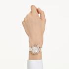 Ρολόι Crystalline aura Swiss Made, Δερμάτινο λουράκι, Λευκό, Φινίρισμα σε χρυσό σαμπανί τόνο