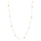 Μακρύ κολιέ Una Angelic Crystal pearl, Στρογγυλή κοπή, Λευκό, Επιμετάλλωση σε χρυσαφί τόνο