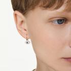 Σκουλαρίκια-σταγόνα Symbolica Μάτι, Πολύχρωμα, Επιμετάλλωση σε ροζ χρυσαφί τόνο