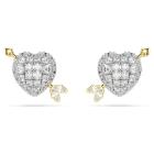 Σκουλαρίκια με καραφάκι Idyllia Μείξη κοπών, Καρδιά με βέλος, Λευκά, Φινίρισμα από διάφορα μέταλλα