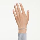 Βραχιόλι Tennis Matrix Crystal pearl, Στρογγυλή κοπή, Λευκό, Επιμετάλλωση σε χρυσαφί τόνο