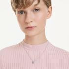 Μενταγιόν Symbolica Στρογγυλή κοπή, Pavé, Πέταλο, Μπλε, Επιμετάλλωση ροδίου