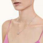 Μενταγιόν Hyperbola Στρογγυλή κοπή, Λευκό, Επιμετάλλωση ροδίου