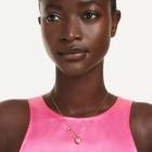 Μενταγιόν Idyllia Μείξη κοπών, Καρδιά, κλειδί, Ροζ, Επιμετάλλωση σε χρυσαφί τόνο