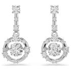 Σκουλαρίκια-σταγόνα Constella Στρογγυλή κοπή, Dancing Stone, Λευκά, Επιμετάλλωση ροδίου