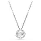 Μενταγιόν Constella Στρογγυλή κοπή, Dancing Stone, Λευκό, Επιμετάλλωση ροδίου