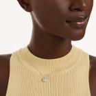 Μενταγιόν Constella Στρογγυλή κοπή, Dancing Stone, Λευκό, Επιμετάλλωση ροδίου