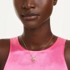 Μενταγιόν Hyperbola Στρογγυλή κοπή, Λευκό, Επιμετάλλωση σε χρυσαφί τόνο