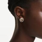 Σκουλαρίκια με καραφάκι Hyperbola Στρογγυλή κοπή, Λευκά, Επιμετάλλωση σε χρυσαφί τόνο