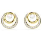 Σκουλαρίκια με καραφάκι Hyperbola Στρογγυλή κοπή, Λευκά, Επιμετάλλωση σε χρυσαφί τόνο