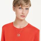 Κολιέ Hyperbola Στρογγυλή κοπή, Λευκό, Επιμετάλλωση σε χρυσαφί τόνο