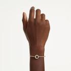 Άκαμπτο βραχιόλι Dextera Στρογγυλή κοπή, Λευκό, Επιμετάλλωση σε χρυσαφί τόνο