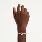 Άκαμπτο βραχιόλι Dextera Στρογγυλή κοπή, Λευκό, Επιμετάλλωση ροδίου