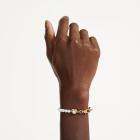 Βραχιόλι Idyllia Crystal pearl, Λευκό, Επιμετάλλωση σε χρυσαφί τόνο