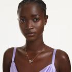 Μενταγιόν Dextera Στρογγυλή κοπή, Λευκό, Επιμετάλλωση σε ροζ χρυσαφί τόνο