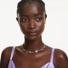 Κολιέ Gema Μείξη κοπών, Πολύχρωμο, Επιμετάλλωση σε χρυσαφί τόνο