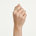 Ανοιχτό δαχτυλίδι Dextera Στρογγυλή κοπή, Λευκό, Επιμετάλλωση σε χρυσαφί τόνο